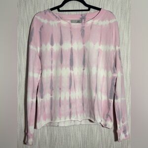 Kut from the Kloth Pink and White Tie-Dye Sweatshirt